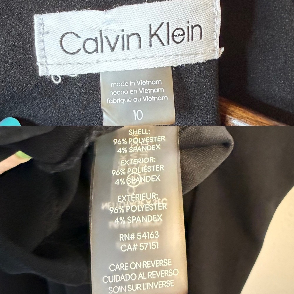 Calvin Klein Tulip Sleeve Sheath Dress Black size 10 - Picture 6 of 6